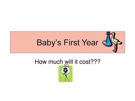 Baby’s First Year How much will it cost???.