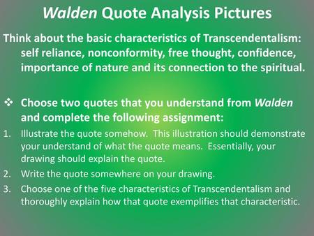 Walden Quote Analysis Pictures