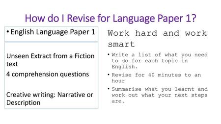 How do I Revise for Language Paper 1?