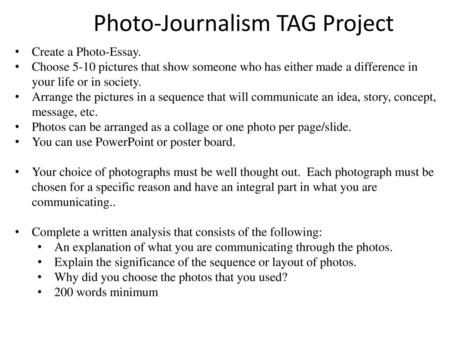 Photo-Journalism TAG Project