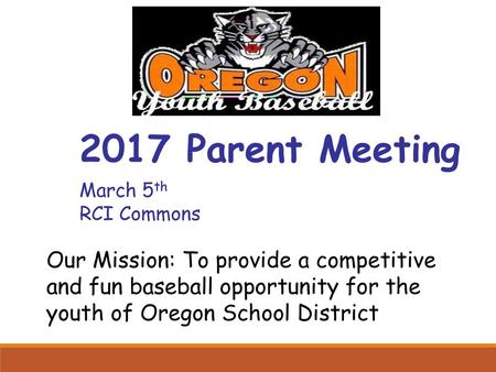 2017 Parent Meeting March 5th RCI Commons