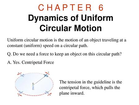 C H A P T E R 6 Dynamics of Uniform Circular Motion