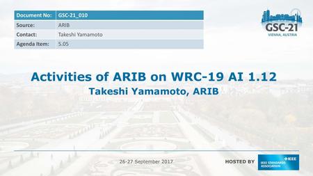 Activities of ARIB on WRC-19 AI 1.12