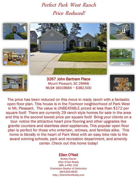 Perfect Park West Ranch Price Reduced!