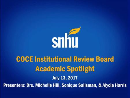 COCE Institutional Review Board Academic Spotlight