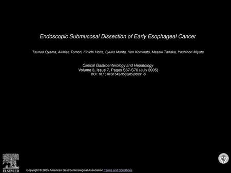 Endoscopic Submucosal Dissection of Early Esophageal Cancer