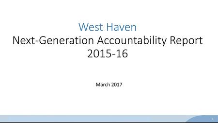 West Haven Next-Generation Accountability Report