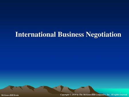 International Business Negotiation
