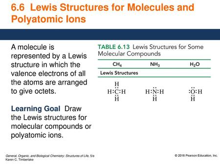 6.6 Lewis Structures for Molecules and Polyatomic Ions