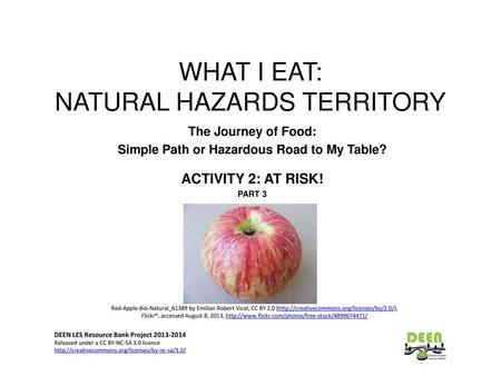 WHAT I EAT: NATURAL HAZARDS TERRITORY
