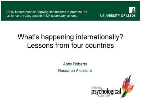 What’s happening internationally? Lessons from four countries