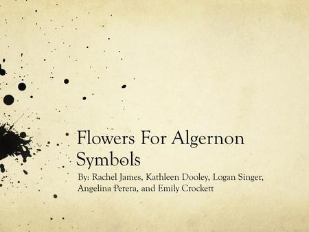 Flowers For Algernon Symbols
