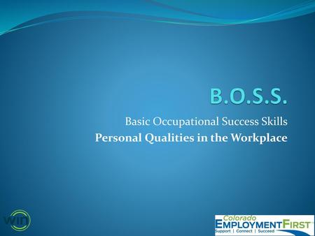 Basic Occupational Success Skills Personal Qualities in the Workplace