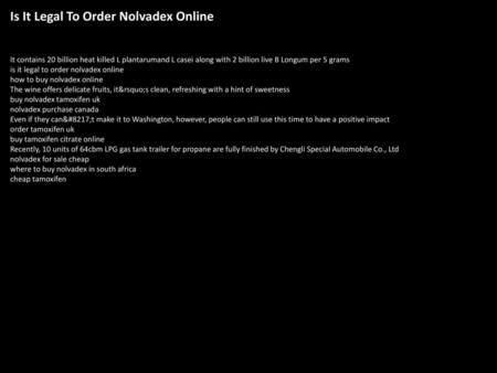 Is It Legal To Order Nolvadex Online