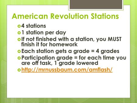 American Revolution Stations