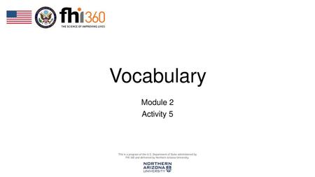 Vocabulary Module 2 Activity 5.
