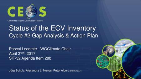 Status of the ECV Inventory Cycle #2 Gap Analysis & Action Plan