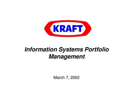 Information Systems Portfolio Management