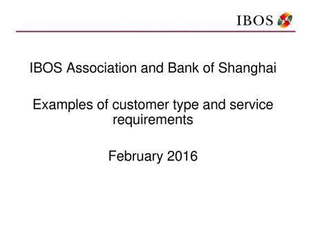 IBOS Association and Bank of Shanghai