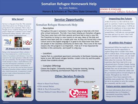 Somalian Refugee Homework Help