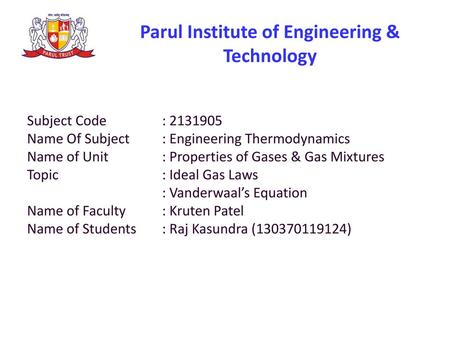 Parul Institute of Engineering & Technology