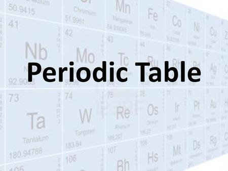 Periodic Table.