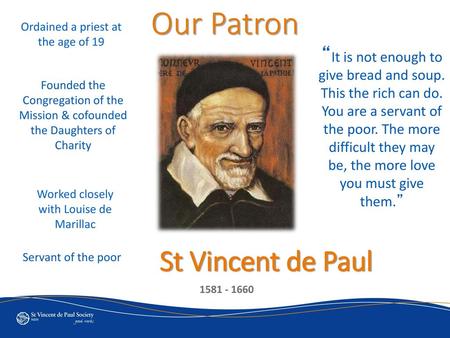Our Patron St Vincent de Paul