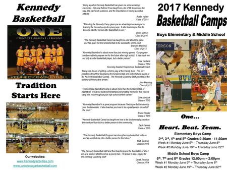 Basketball Camps Kennedy Basketball 2017 Kennedy Tradition Starts Here