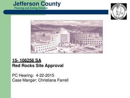 Jefferson County SA Red Rocks Site Approval