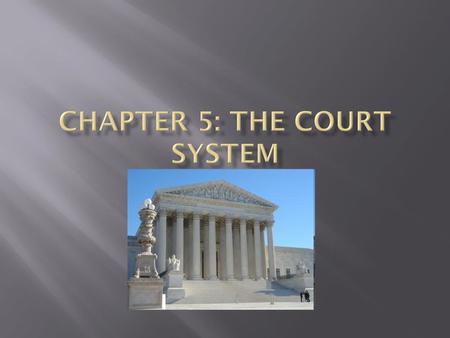 Chapter 5: The Court System