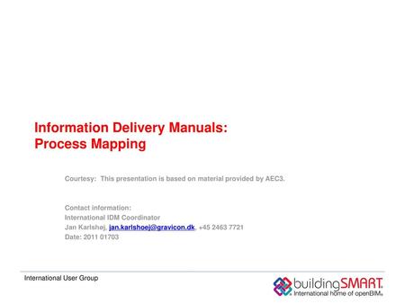 Information Delivery Manuals: Process Mapping