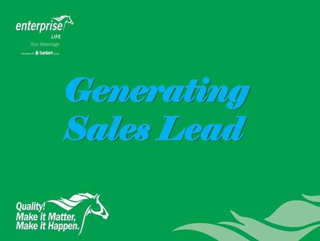 Generating Sales Lead.