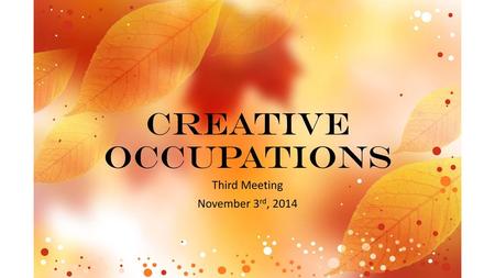 Third Meeting November 3rd, 2014