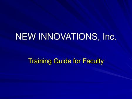 Training Guide for Faculty