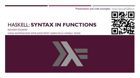 Haskell: Syntax in Functions