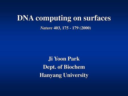 DNA computing on surfaces