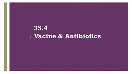 35.4 Vacine & Antibiotics.