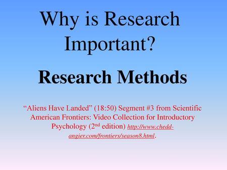 Why is Research Important?