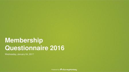 Membership Questionnaire 2016