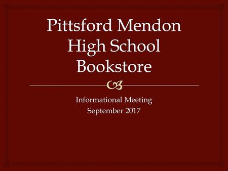 Pittsford Mendon High School Bookstore