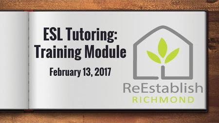 ESL Tutoring: Training Module