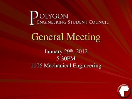 January 29th, :30PM 1106 Mechanical Engineering