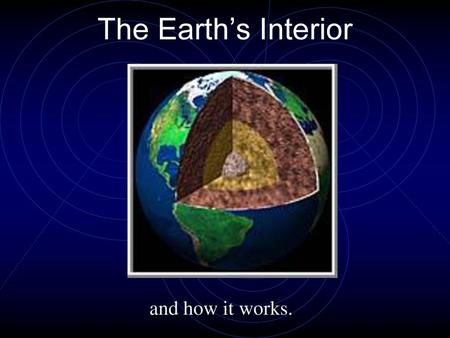 The Earth’s Interior and how it works..