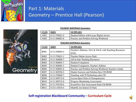 Geometry – Prentice Hall (Pearson)