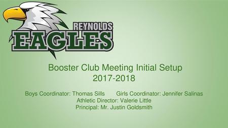 Booster Club Meeting Initial Setup