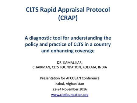 CLTS Rapid Appraisal Protocol (CRAP)