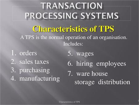 Transaction processing systems