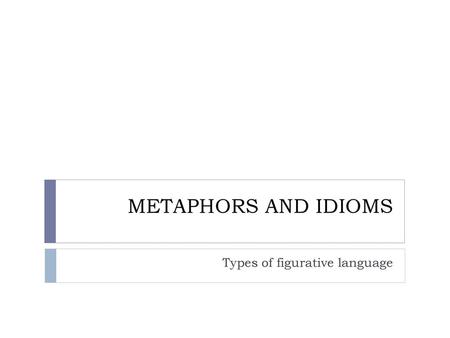 Types of figurative language