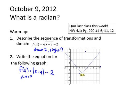 October 9, 2012 What is a radian?