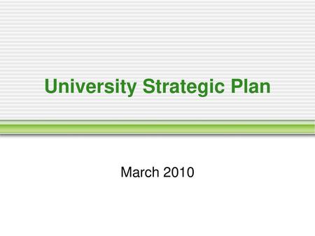 University Strategic Plan